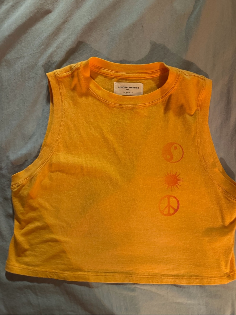 Spiritual Gangster orange Sherbert Graphic Tank